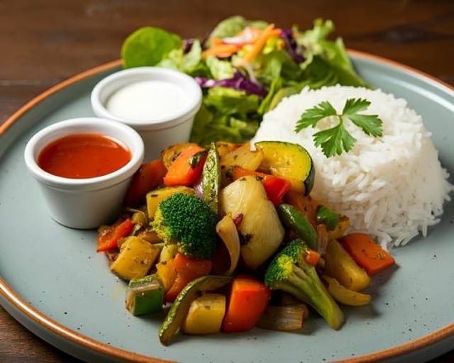 Vegetables Over Rice.