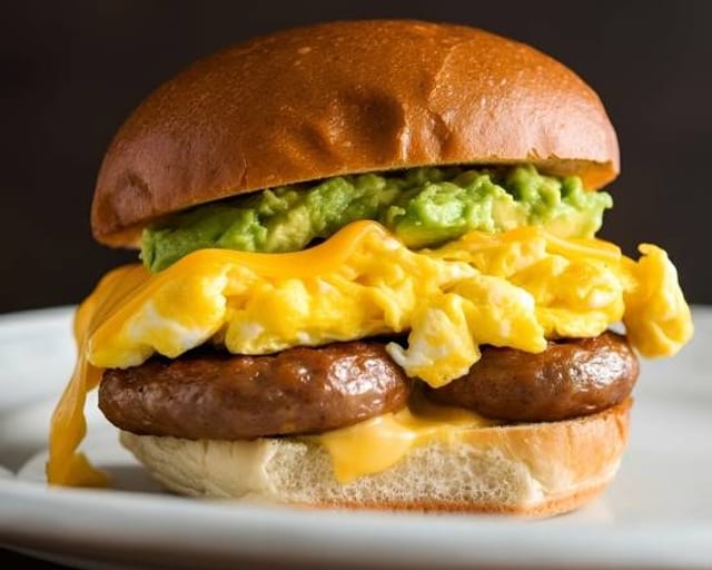 Sausage, Egg, Cheese, and Avocado.