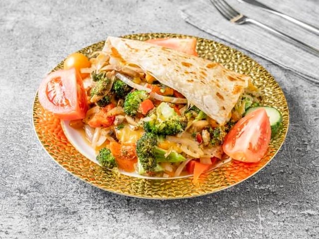 Mixed Veggie Quesadilla.
