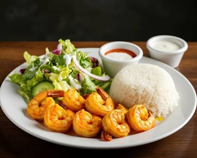 Shrimp Over Rice.