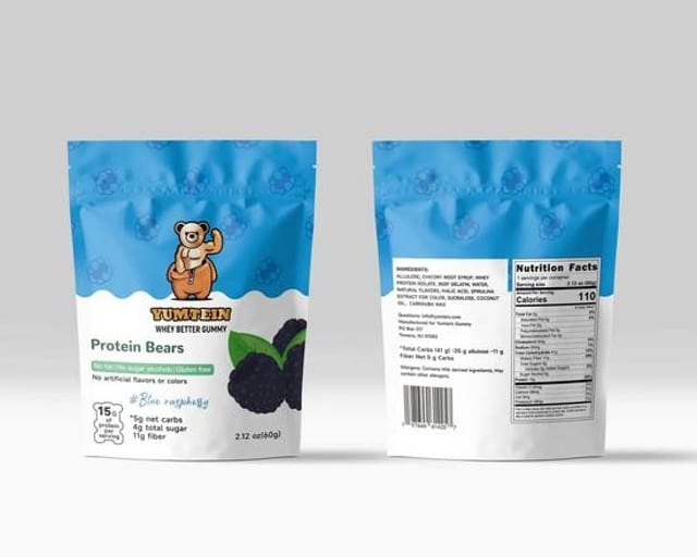 Yumtein Protein Bears Blue Raspberry.