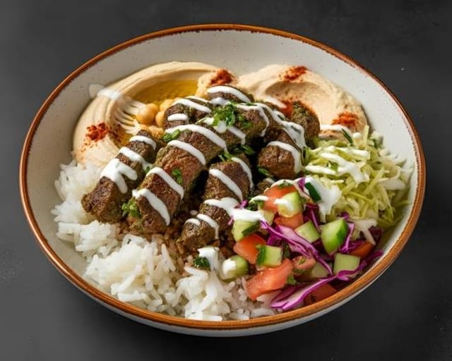 Halal Lamb Over Rice.