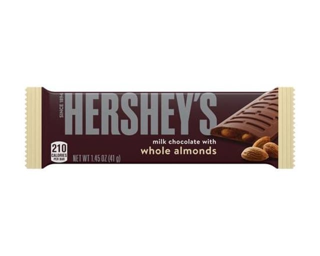 Hershey’s Milk Chocolate with Whole Almonds.